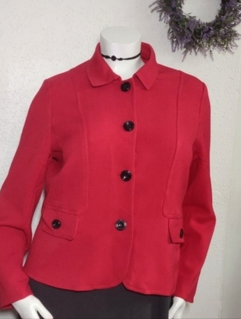 Size 18 Chadwicks Vibrant Red Button-Up Blazer